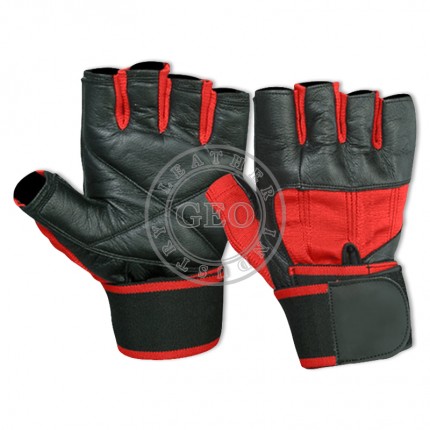 Gents Gym Boost Weight Lifting Leather Gloves